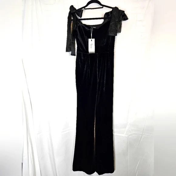 ENDLESS Rose Velvet Satin Sweetheart Jumpsuit in Size Small black NWT - Picture 4 of 9